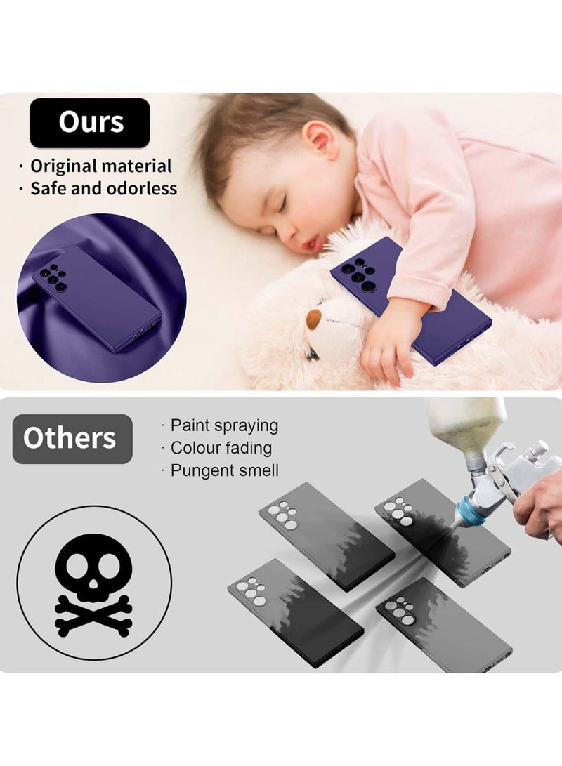 Wtech Samsung Galaxy S26 Ultra 5G 2025 Soft Liquid Silicone Case Cover (MCRPSN) - Eggplant Purple - Image 5