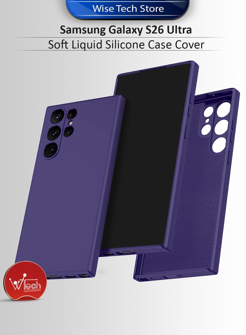 Wtech Samsung Galaxy S26 Ultra 5G 2025 Soft Liquid Silicone Case Cover (MCRPSN) - Eggplant Purple - Image 1