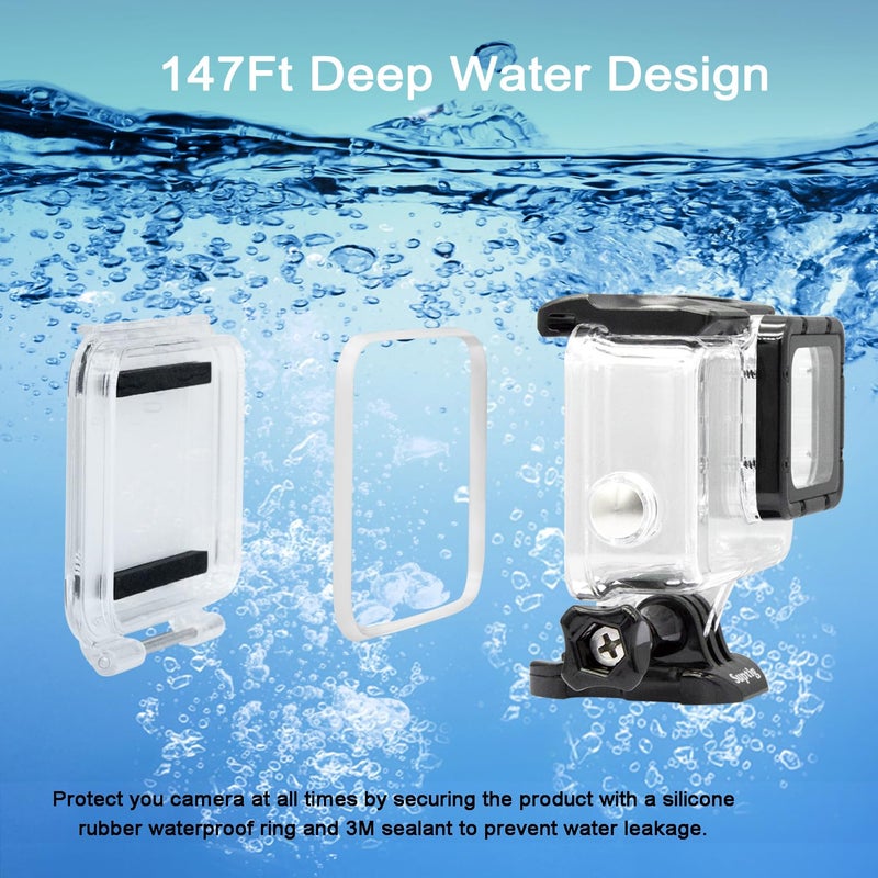 Suptig Waterproof Case, Dive Case for Gopro Hero 7 Black, Hero 6, Hero 5& 2018 Action Camera Waterproof 147ft(45Meters) - Image 2