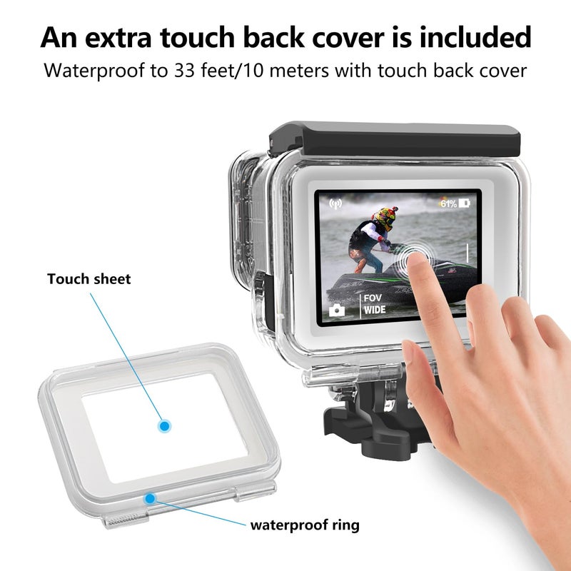 Suptig Waterproof Case, Dive Case for Gopro Hero 7 Black, Hero 6, Hero 5& 2018 Action Camera Waterproof 147ft(45Meters) - Image 5