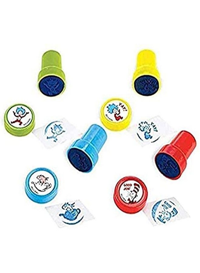 Amscan Dr. Seuss Cat In The Hat Stampers  Pack Of 6 1" X 1 1/2" Blue Ink - Image 1