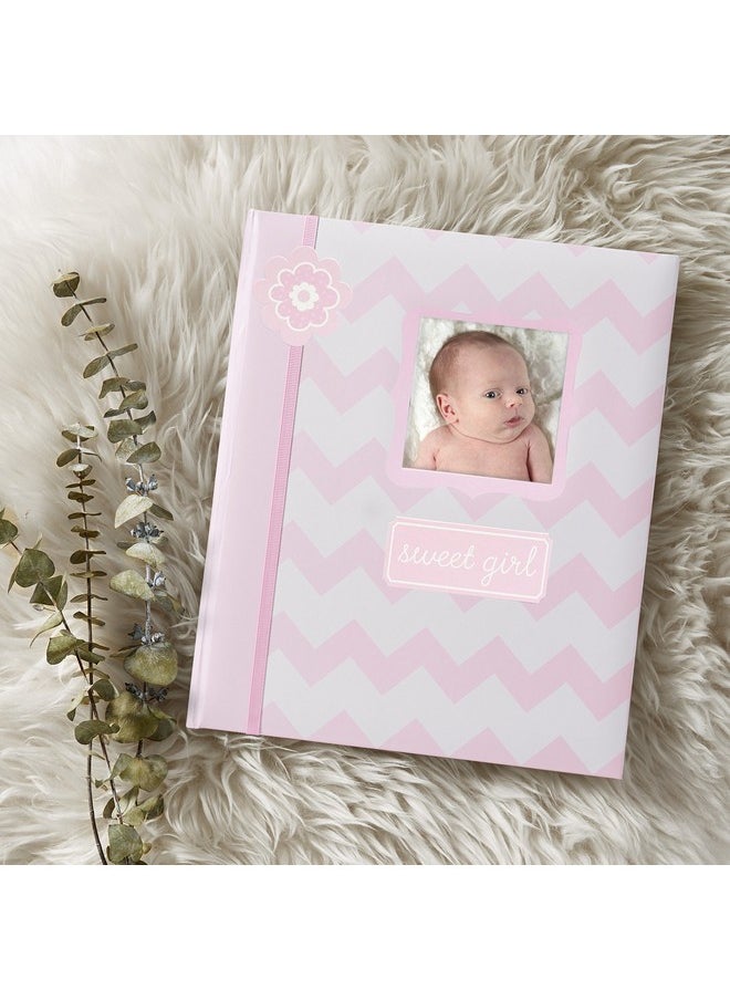pearhead Lil Peach First 5 Years Chevron Baby Memory Book Newborn Milestone Journal Baby Girl Gift Gift For New And Expecting Parents Pink 1 Count (Pack Of 1)  - Image 3