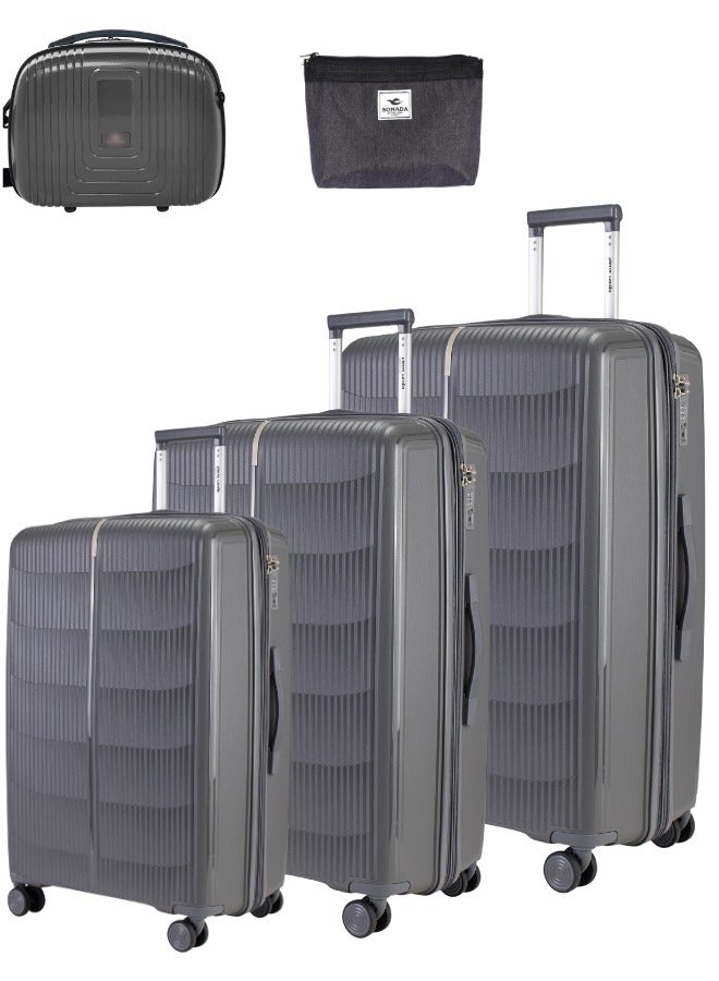 Pierre Cardin Unbreakable Luggage Set of 3, Expandable and Anti Theft Double Zipper Suitcase - Image 1