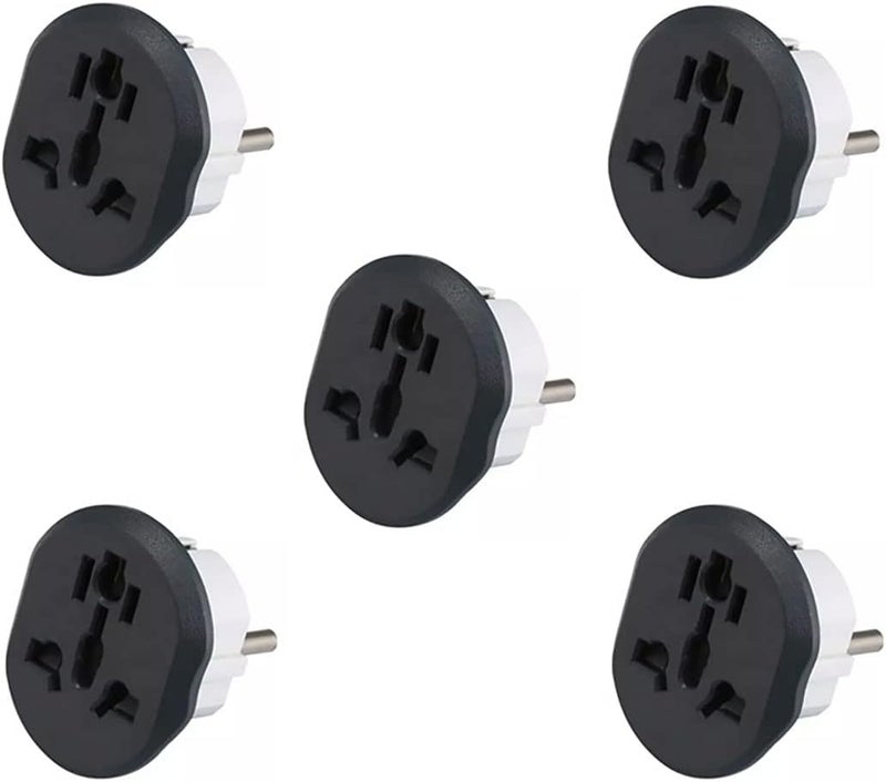 GoodTool 16A Travel Adapter for US, Australia, UK to EU Germany Electrical Outlets - Universal Plug Converter, Pack of 5 - Image 1