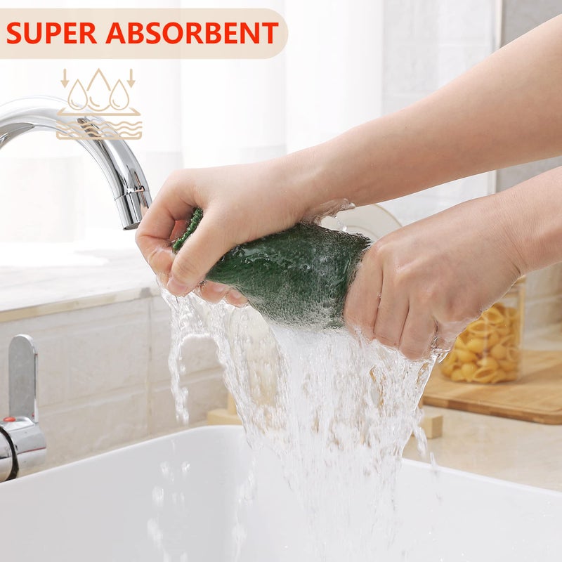 Homaxy 100% Cotton Waffle Weave Kitchen Dish Towels  Ultra Soft Absorbent Quick Drying Cleaning Towel  13 x 28 Inches  4-Pack  Grass Green - Image 3