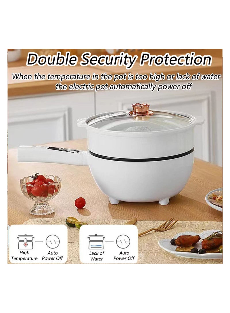 3L Electric Hot Pot with Steamer and Temperature Control,Non-Stick Electric Cooker