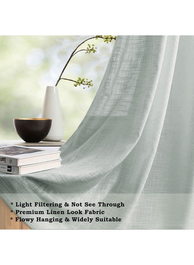 HOMEMONDE Transparent Sheer Cotton Curtains Window 5 Feet Solid Texture Drapes Panels with Stainless Steel Top Eyelets - (Silver Grey - 60 Inches) - Image 4