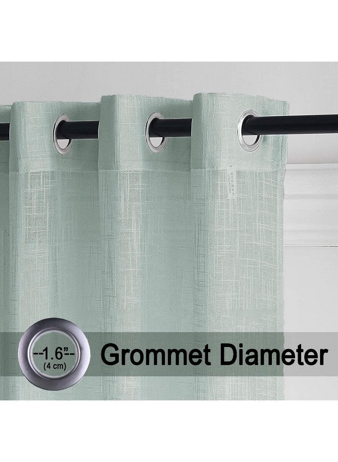HOMEMONDE Transparent Sheer Cotton Curtains Window 5 Feet Solid Texture Drapes Panels with Stainless Steel Top Eyelets - (Silver Grey - 60 Inches) - Image 2
