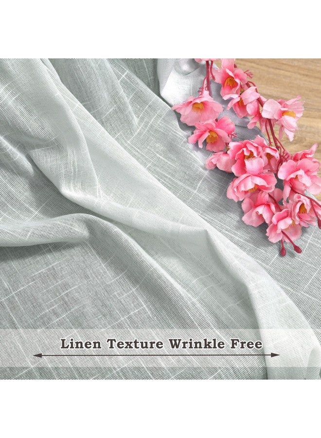 HOMEMONDE Transparent Sheer Cotton Curtains Window 5 Feet Solid Texture Drapes Panels with Stainless Steel Top Eyelets - (Silver Grey - 60 Inches) - Image 3