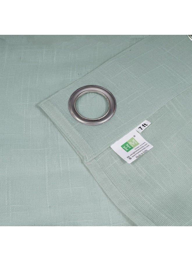 HOMEMONDE Transparent Sheer Cotton Curtains Window 5 Feet Solid Texture Drapes Panels with Stainless Steel Top Eyelets - (Silver Grey - 60 Inches) - Image 5