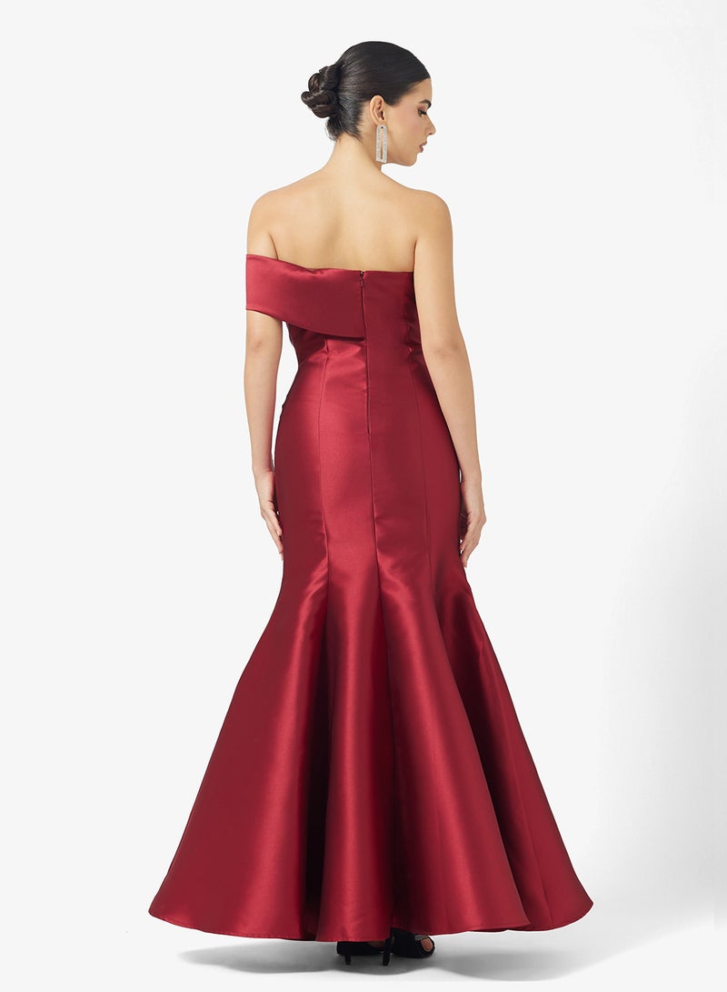 Namshi x Off Shoulder Jewel Embellished Mermaid Gown - Image 2