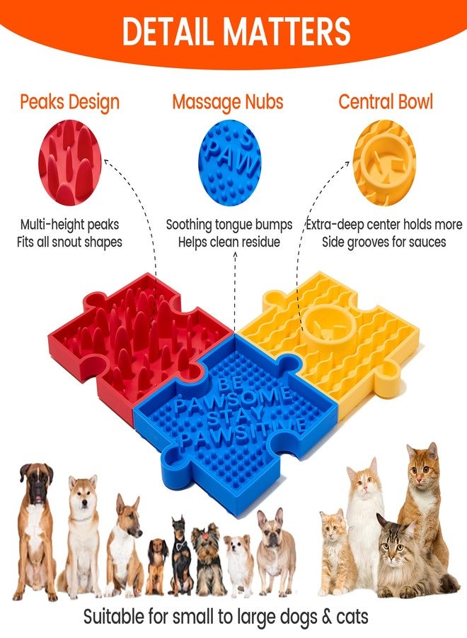 HowGo Puzzle Slow Feeder Lick Mat for Dogs, 38+ Suction Cups | Non-Slip Heavy Duty Maze Enrichment Bowl BPA-Free Silicone | Reduce Boredom Anxiety Free Combination (1PC, Yellow) - Image 2