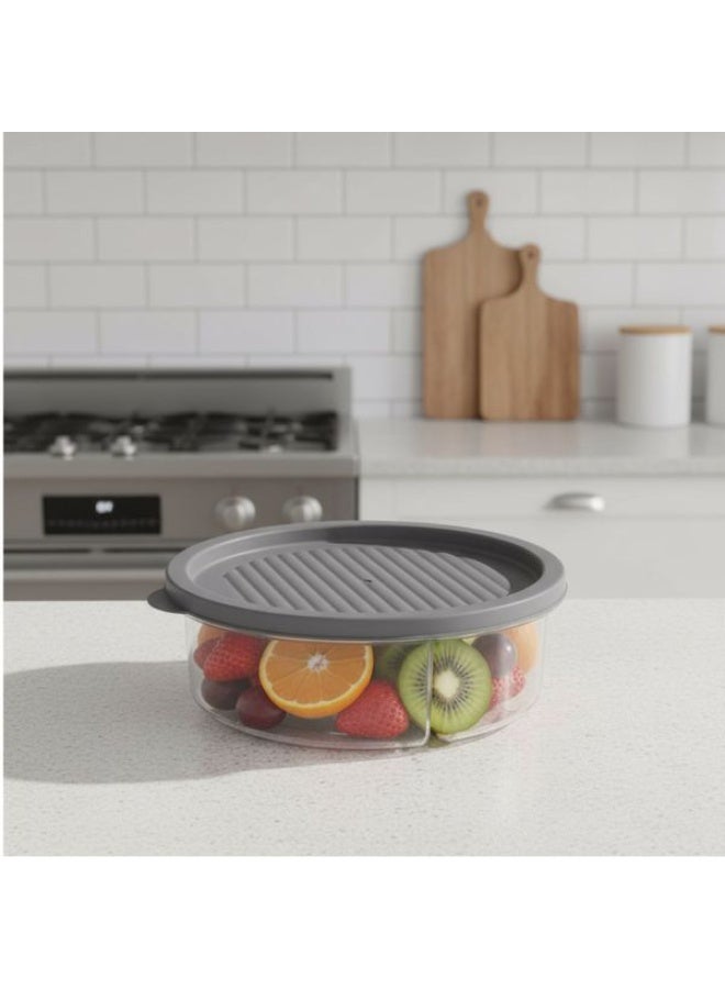 Smart Food Storage Container 600ml with Two Compartments, Airtight Lid, Clear Plastic Divided Meal Prep Container for Fruits, Vegetables, Snacks, Lunch Box, Reusable BPA-Free Food Organizer for Fridge, Kitchen, Freezer, Fresh Food Keeper, Portable Divided Storage Bowl for School, Work, Travel, Meal Prep and Refrigerator Organization - Image 2