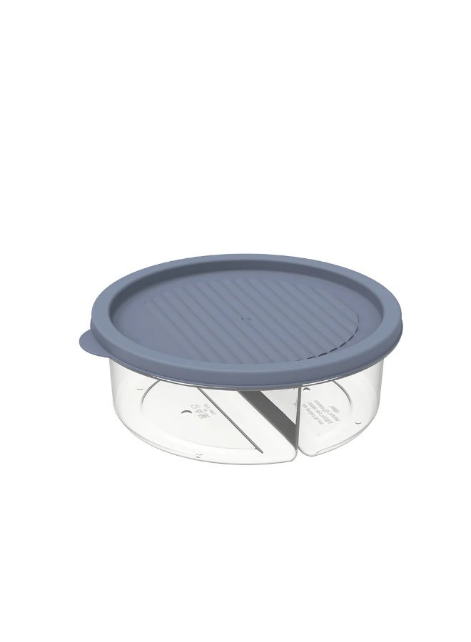 Smart Food Storage Container 600ml with Two Compartments, Airtight Lid, Clear Plastic Divided Meal Prep Container for Fruits, Vegetables, Snacks, Lunch Box, Reusable BPA-Free Food Organizer for Fridge, Kitchen, Freezer, Fresh Food Keeper, Portable Divided Storage Bowl for School, Work, Travel, Meal Prep and Refrigerator Organization - Image 4