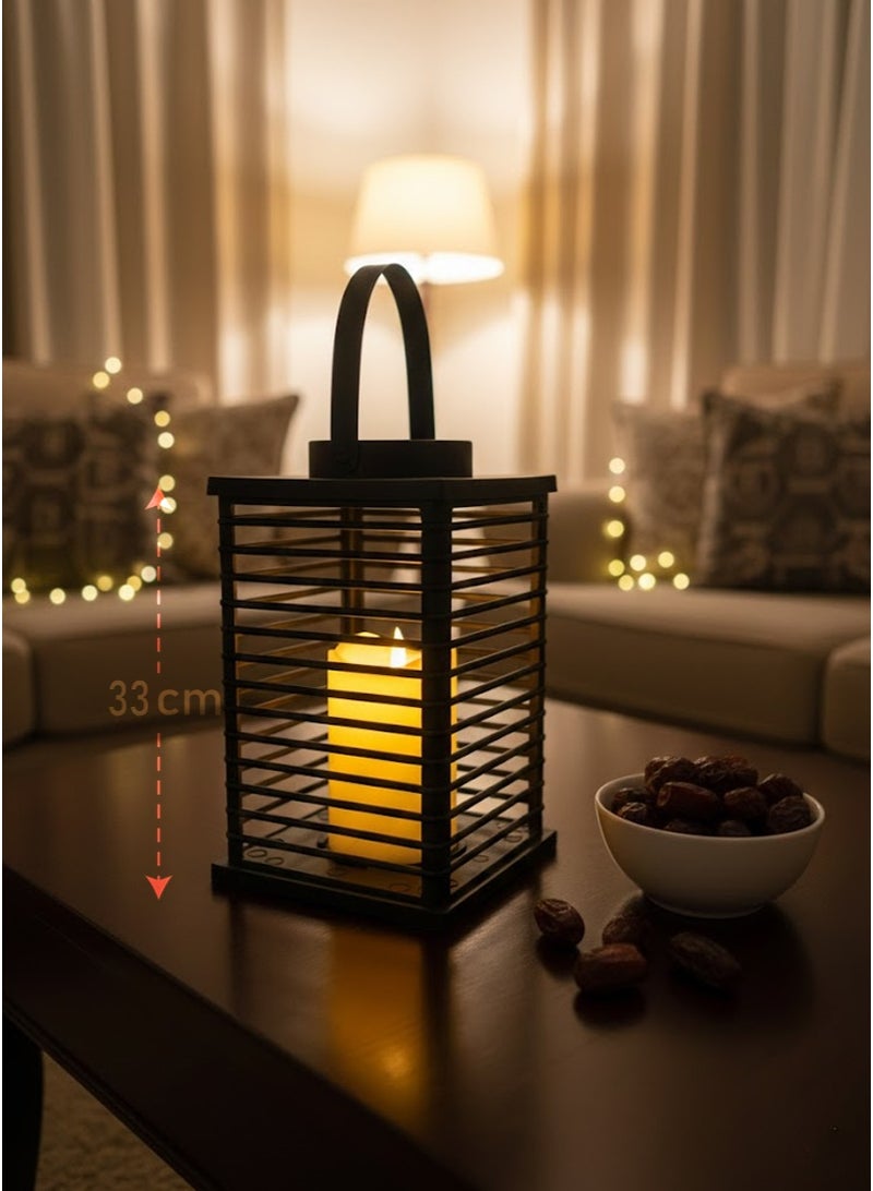 فانوس LED كبير الحجم بارتفاع 32 سم مناسب لاجواء رمضان يعمل ببطاريات AAA