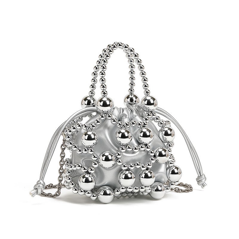 Niche Design Beaded Bag Fashion All-Match Exquisite Hollow Beaded Woven Bag High-End Portable Shoulder Crossbody Bag - Image 4