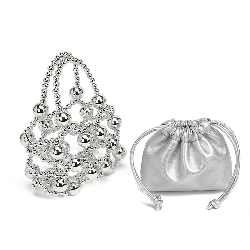 Niche Design Beaded Bag Fashion All-Match Exquisite Hollow Beaded Woven Bag High-End Portable Shoulder Crossbody Bag - Image 3