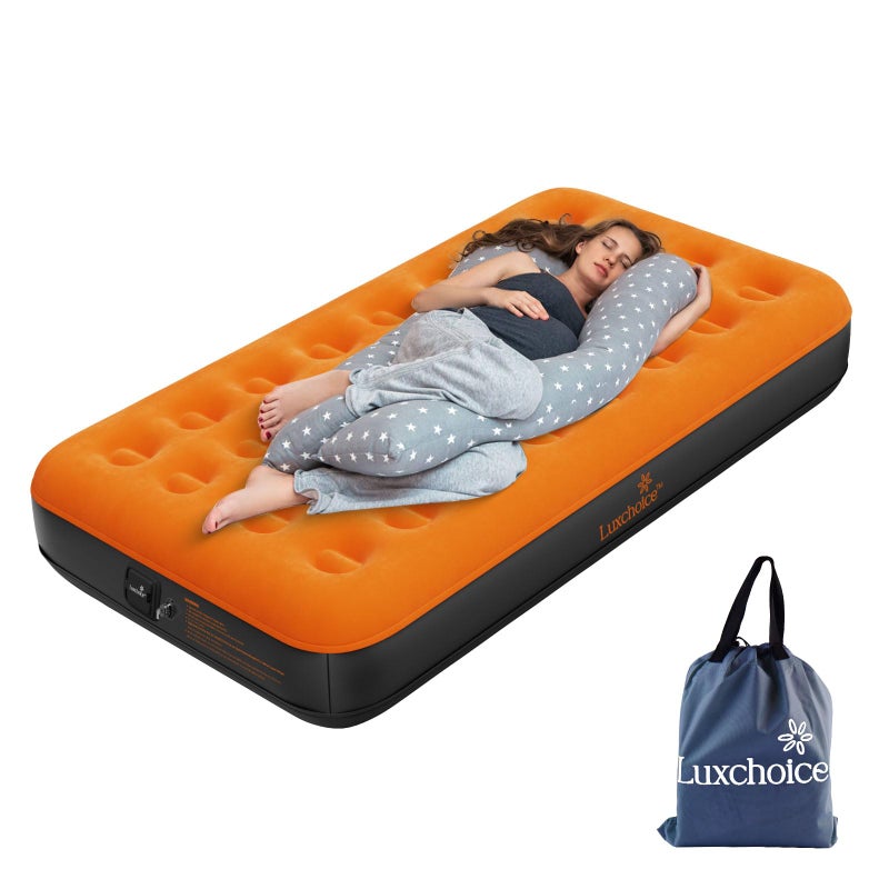 Luxchoice Air Mattress with Builtin USB Rechargeable Pump Camping Inflatable Mattress Portable Blow up Mattress Air Bed Guest Bed for Home Outdoors Hiking Travel