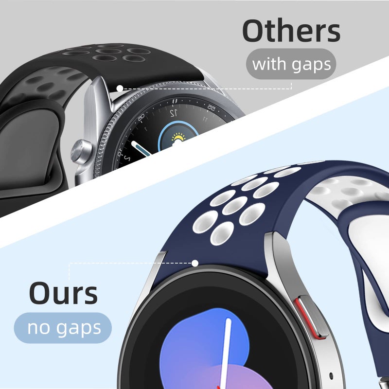 DAQIN 6 PACK No Gap Bands Only Compatible with Samsung Galaxy Watch 7/6/5/4 Band 40mm 44m/Watch 6 Classic 43mm 47mm/Galaxy Watch 5 Pro 45mm/4 Classic 42mm 46mm, 20mm Soft Silicone Sport Bands for Women Men - Image 5