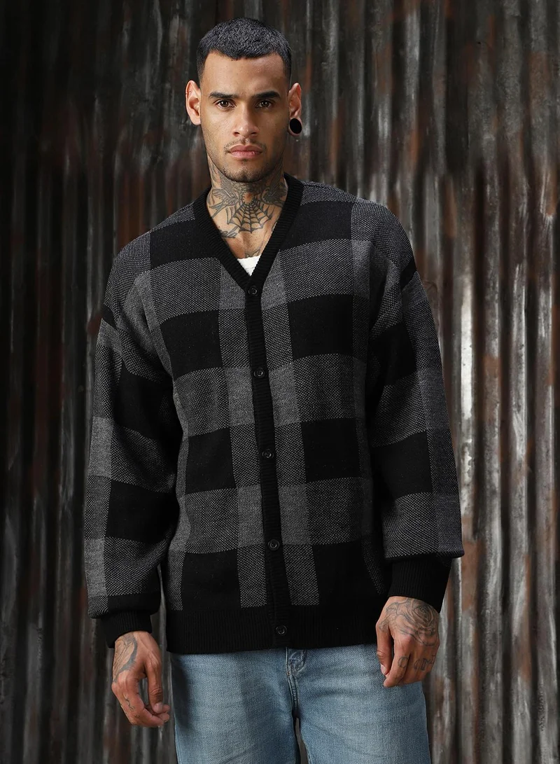 HIGH STAR Men's Multicoloured 100% Acrylic Solid Sweater