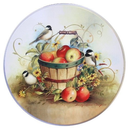 Reston Lloyd, Burner Covers For Electric Stovetop, Decorative Lightweight Tin Covers, Set of 4 (2-8 inch & 2-10 inch), Conceals Messy Drip Pans, Chickadees - Image 1