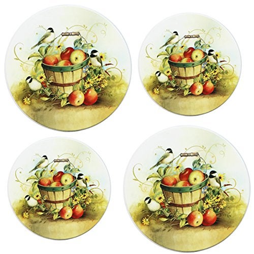 Reston Lloyd, Burner Covers For Electric Stovetop, Decorative Lightweight Tin Covers, Set of 4 (2-8 inch & 2-10 inch), Conceals Messy Drip Pans, Chickadees - Image 2