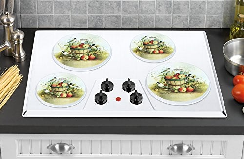 Reston Lloyd, Burner Covers For Electric Stovetop, Decorative Lightweight Tin Covers, Set of 4 (2-8 inch & 2-10 inch), Conceals Messy Drip Pans, Chickadees - Image 3