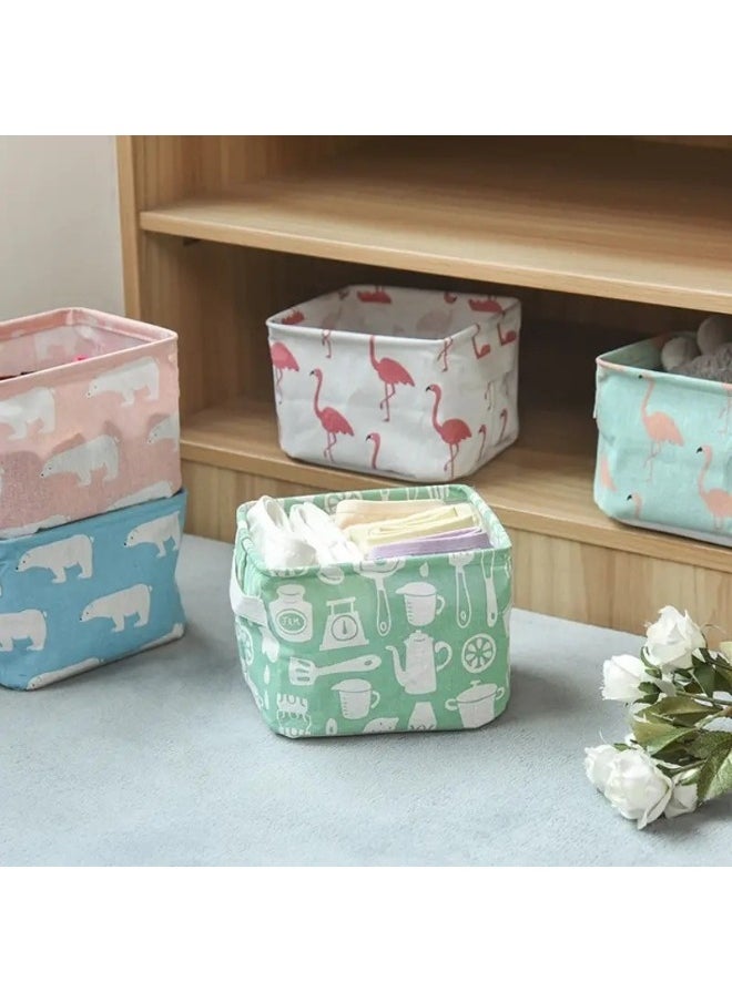 1pcs multi-functional storage box foldable fabric desktop storage basket 20*16*14cm