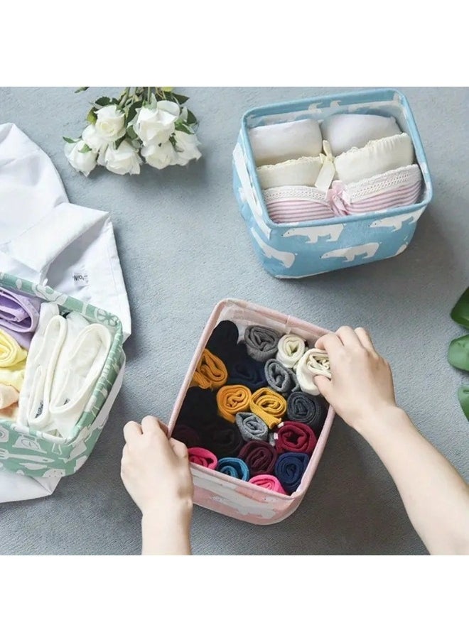 1pcs multi-functional storage box foldable fabric desktop storage basket 20*16*14cm