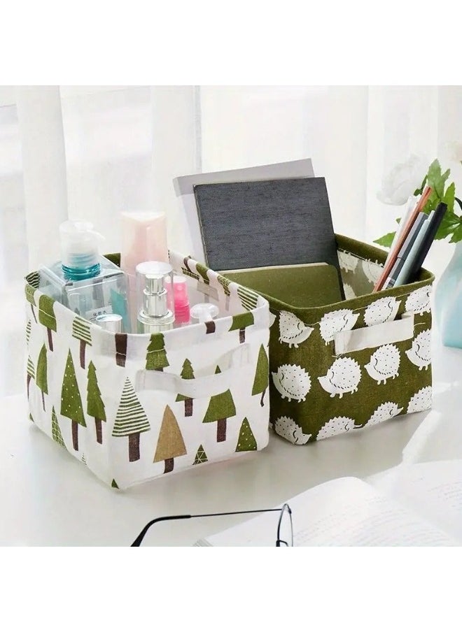 1pcs multi-functional storage box foldable fabric desktop storage basket 20*16*14cm