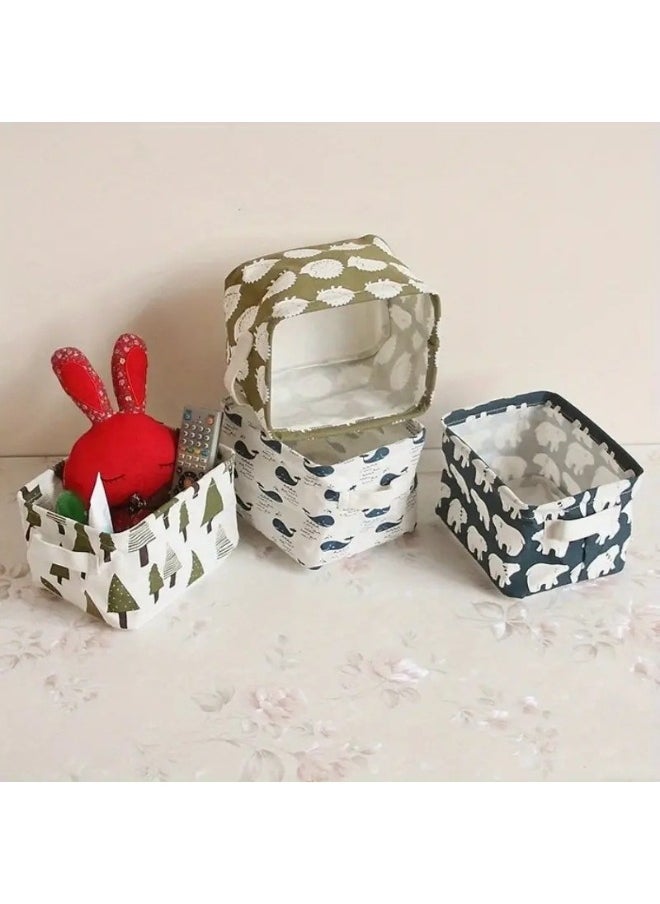 1pcs multi-functional storage box foldable fabric desktop storage basket 20*16*14cm