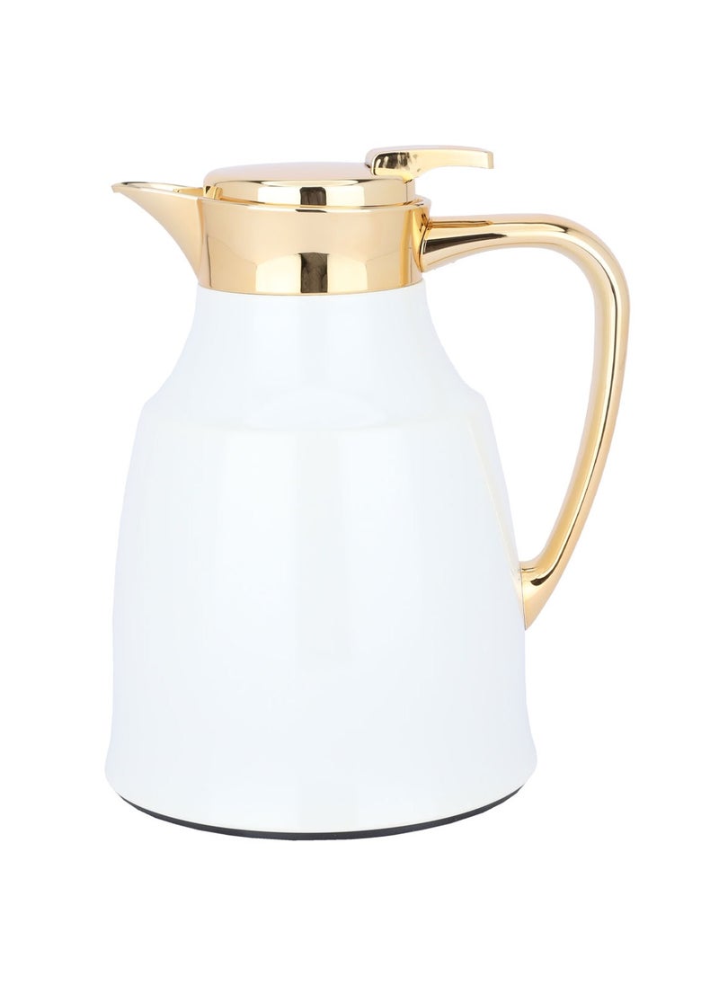 Alsaif Gallery - Thermos White Pearl With Gold 0.5 Litre - Image 1