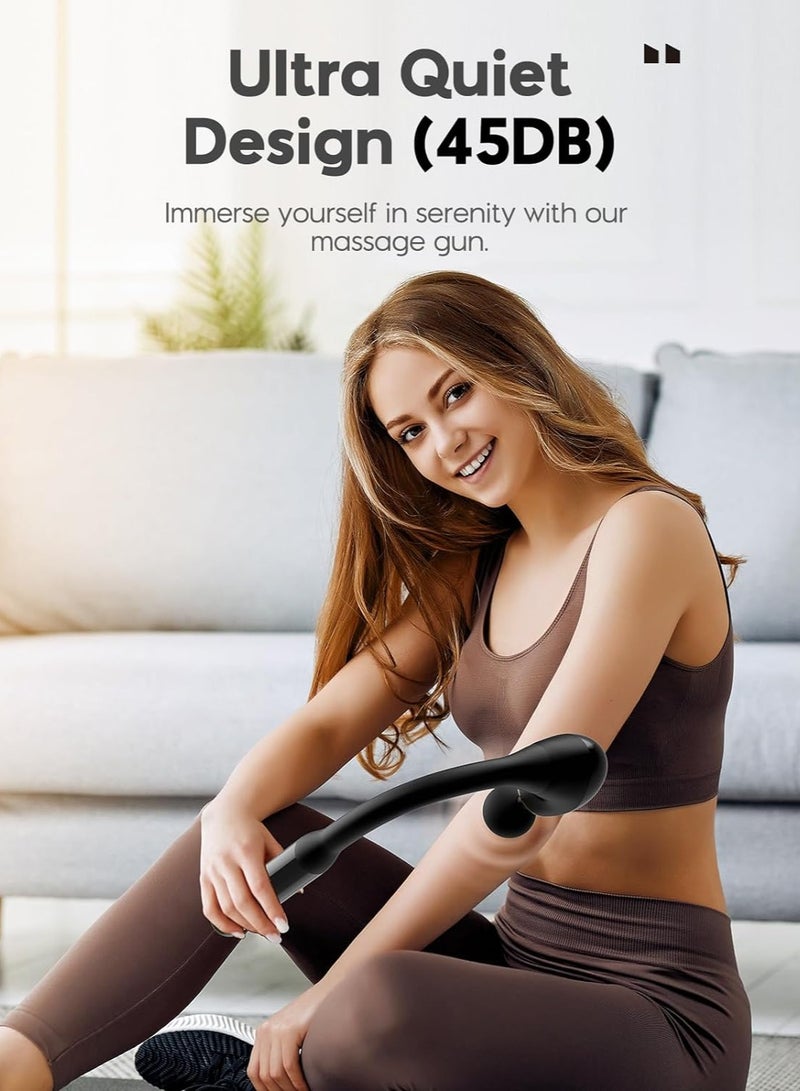 M MIAOYAN Massage Gun with Upgraded Extended Handle, 16mm Massage Gun Deep Tissue, Back Massager, Muscle/Neck/Shoulder/Waist/Leg Massager Portable Pain Relief, 4 Massage Heads and 5 Speed Levels  - Image 4