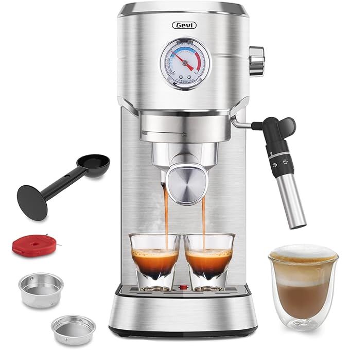 Gevi Espresso Expresso Machine 20 Bar with Auto Milk Frother, Professional Espresso Maker with Steam Wand, Compact Stainless Steel Cappuccino & Latte Machine, Gift for Coffee Lover, Home Baristas - Image 1