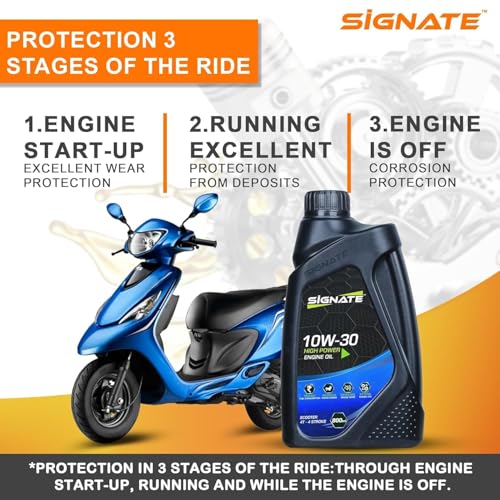 Signate 10W30 4T Scooter Engine Oil 800ML | Maximum Engine Protection & Power Formula For High Performance, 800ML - Image 3