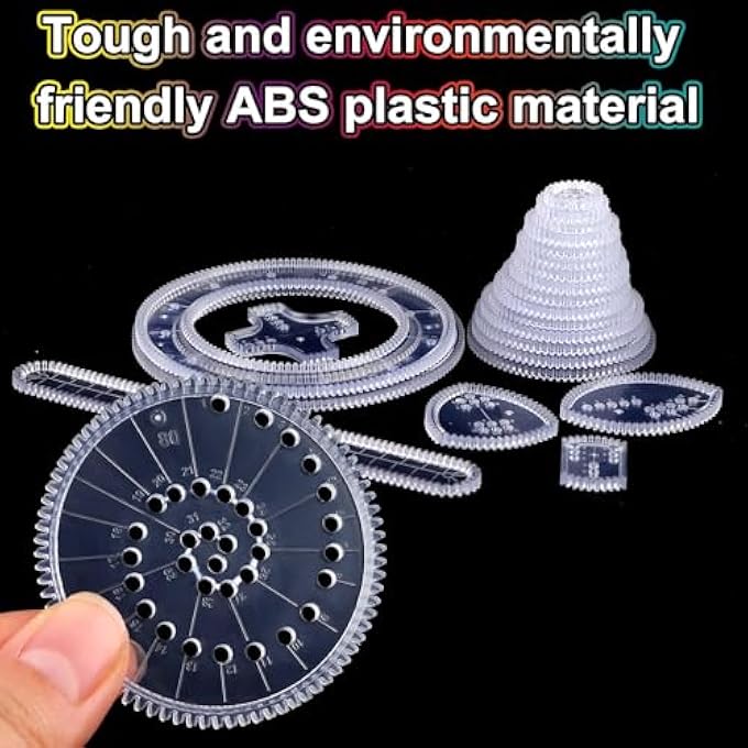 SPIROGRAPH, DRAWING SPIROGRAPH SET, SPIROGRAPH DELUXE SET WITH 22 PAINTING MAGIC SPIRAL, ART DRAWING KIT, GEOMETRIC DRAWING RULER, CREATIVE DELUXE DRAWING SET FOR ADULTS AND KIDS - Image 3