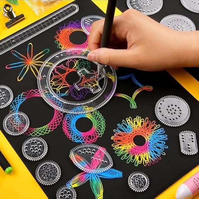 SPIROGRAPH, DRAWING SPIROGRAPH SET, SPIROGRAPH DELUXE SET WITH 22 PAINTING MAGIC SPIRAL, ART DRAWING KIT, GEOMETRIC DRAWING RULER, CREATIVE DELUXE DRAWING SET FOR ADULTS AND KIDS - Image 2