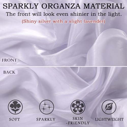 Ladiery Silky Shawls and Wraps for Evening Dresses: Women Sheer Soft Bridesmaid Wedding Formal Party Organza Shawl - Image 2