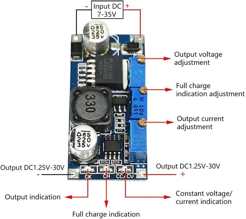 MiOYOOW CC CV Buck Converter Module DC735V to DC12530V Adjustable Step Down LED Power Supply Module Lithium Battery Step Down Charging Board - Image 3