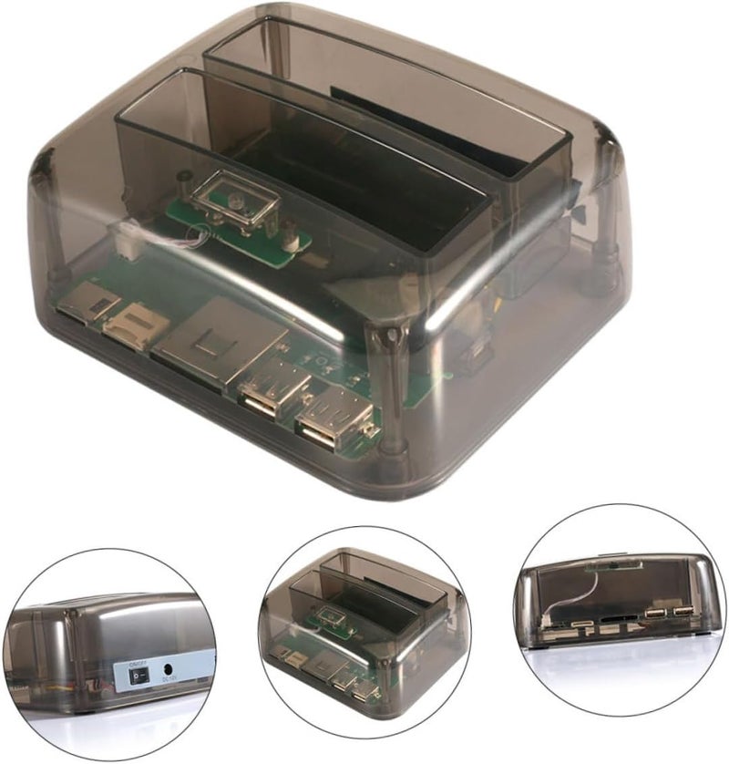 1pc Dual-Disk Hard Disk Reader External Hard Drive Base Black Transparent Design Compatible Drives USB Fast Transmission Tool Setup Us - Image 4