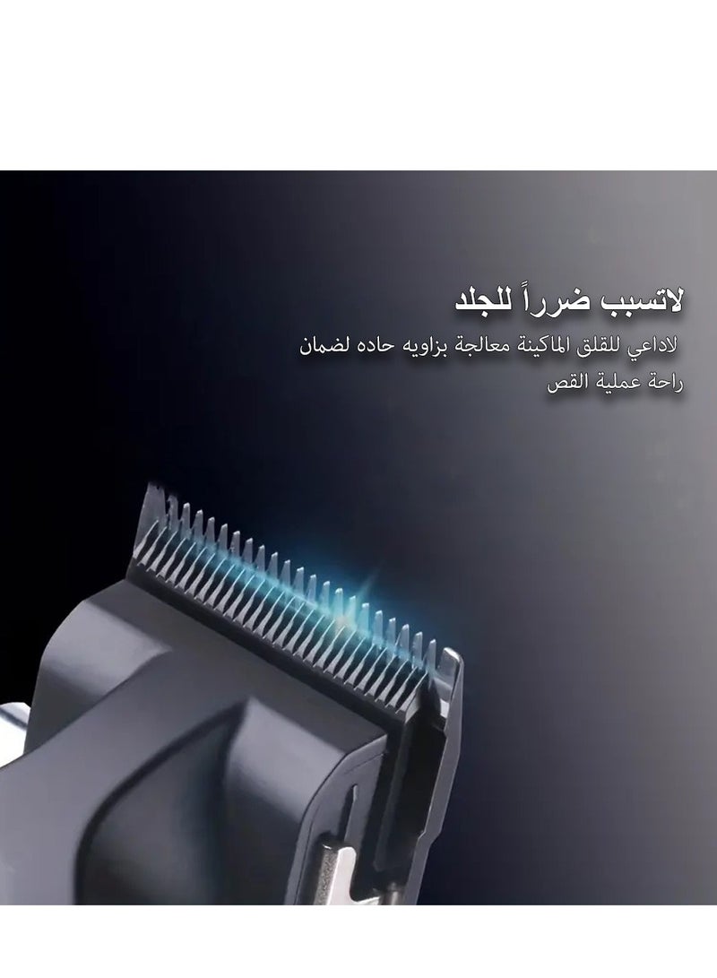 كيمي ماكينة قص الشعر الاحترافية اللاسلكية للرجال، ماكينة قص الشعر القابلة لإعادة الشحن والتعديل مع قاعدة لمصففي الشعر والحلاقين، للاستخدام المنزلي (النسخة السعودية) KM-2296 - Image 3