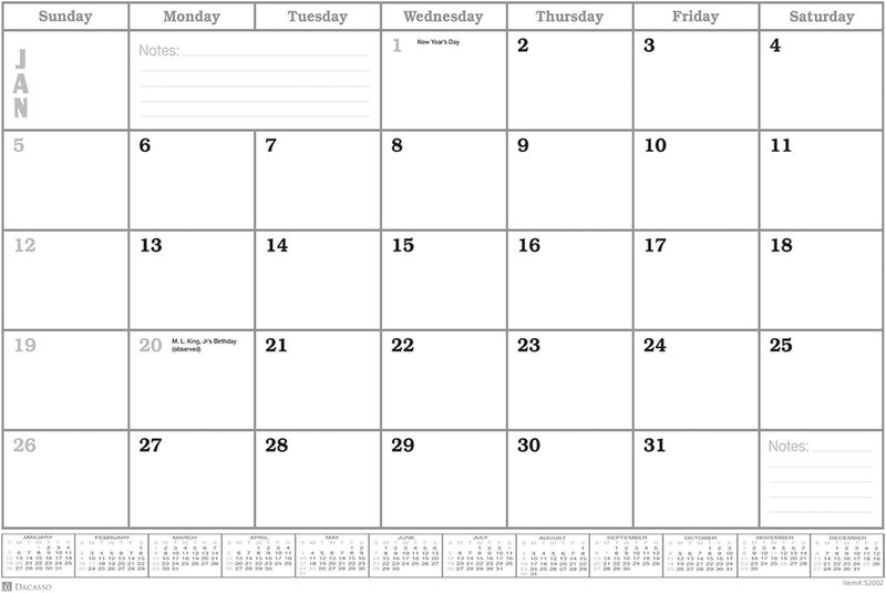 Dacasso Leather Desk Calendar pad 34 x 20 Rustic Brown - Image 3