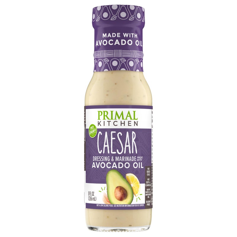 Primal Kitchen صلصة تتبيل سلطة سيزر من برايمال كيتشن وزيت الأفوكادو، معتمدة من Whole30، صديقة للباليو، ومعتمدة كيتو، 8 أونصات سائلة - Image 1