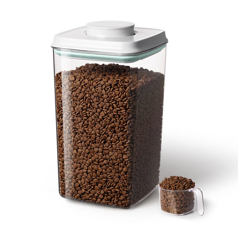 Ankou Dog Food Storage Container with 130ml Scoop â€“ 4L/4.2qt Airtight Dog Food Container for Kibble & Treats, BPA-Free Cat Food Storage Container, Stackable Pop Lid Plastic Container with Lid - Image 1