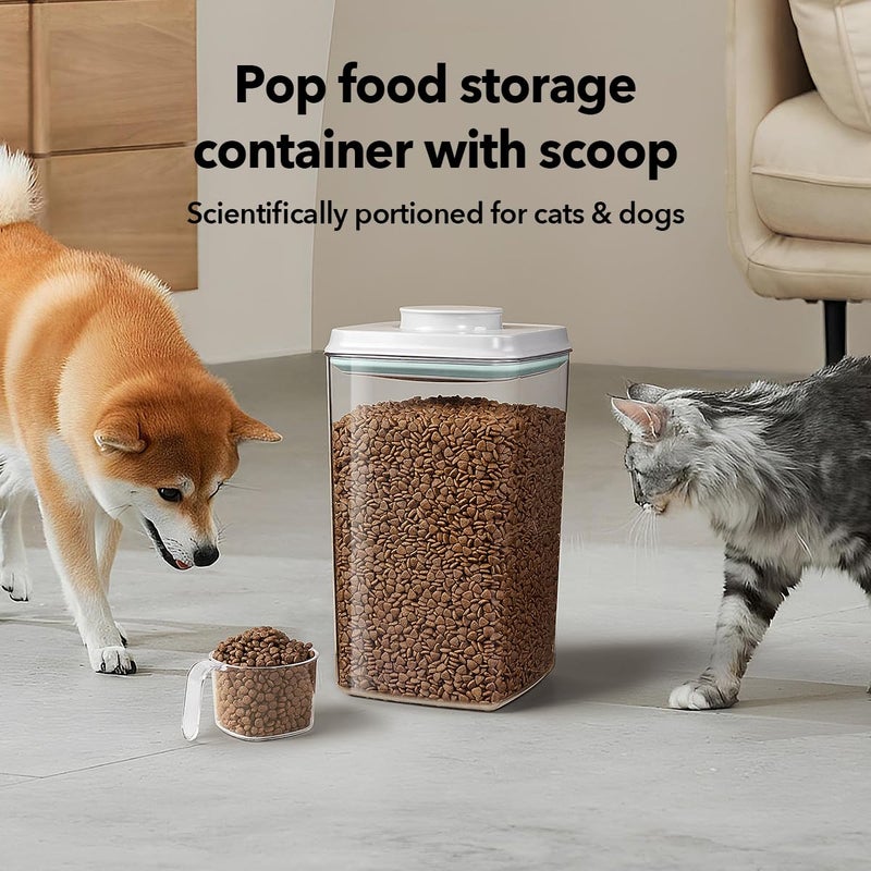 Ankou Dog Food Storage Container with 130ml Scoop â€“ 4L/4.2qt Airtight Dog Food Container for Kibble & Treats, BPA-Free Cat Food Storage Container, Stackable Pop Lid Plastic Container with Lid - Image 2