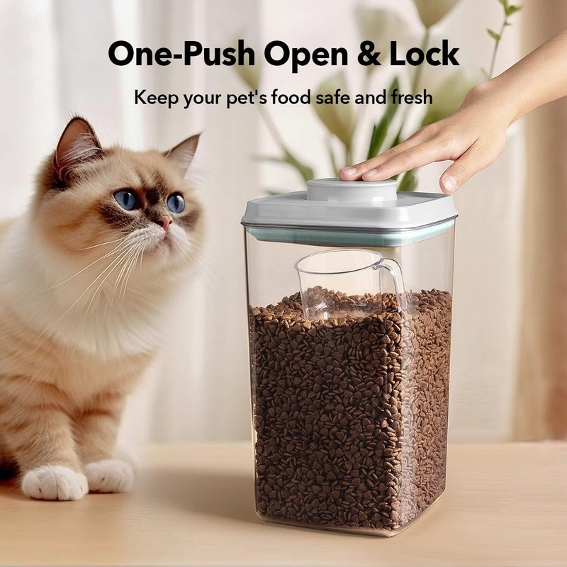 Ankou Dog Food Storage Container with 130ml Scoop â€“ 4L/4.2qt Airtight Dog Food Container for Kibble & Treats, BPA-Free Cat Food Storage Container, Stackable Pop Lid Plastic Container with Lid - Image 3
