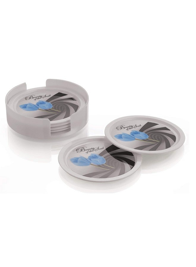 aaKaR - Tea Break Coaster -Printed Round Coaster with Stand - Set of 6 - Image 2