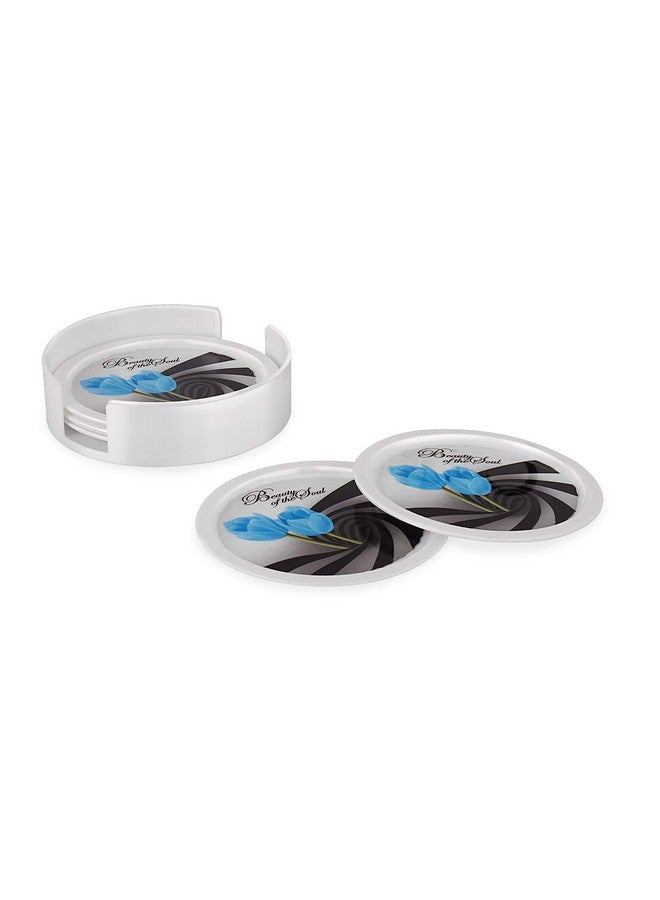 aaKaR - Tea Break Coaster -Printed Round Coaster with Stand - Set of 6 - Image 3
