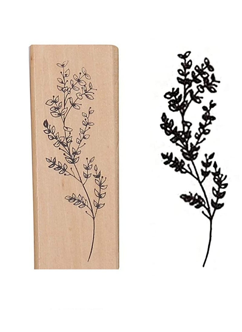 SYOSI 8 Pieces Wood Mounted Rubber Stamps Plant Flower Vintage Lotus Series Decorative Wood Rubber Seal Stamp for DIY Craft Letters Diary and Craft Scrapbooking Gift Wrapping and Cards  - Image 2