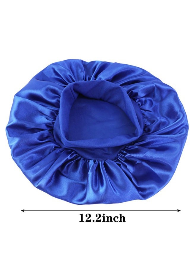 Tergy 12pcs Satin Bonnet Caps for Women Solid Color Hair Bonnets for Sleeping Elastic Band Bonnet Hats for Black Women Hair Care, Multicolor - Image 2